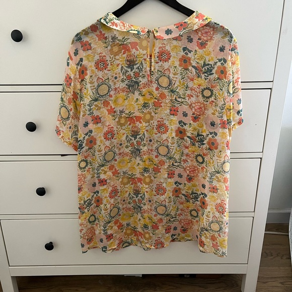 ModCloth blouse floral Peter Pan collar size 4X - Picture 7 of 10